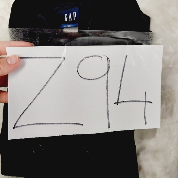 GAP Women's Black Collared Double Breasted Pea Coats Z94 - Picture 6 of 6